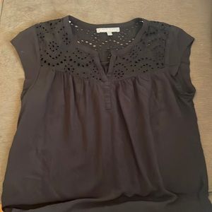 Daniel Rainn Kiara lace detail top, black, M